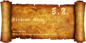 Birkner Nina névjegykártya